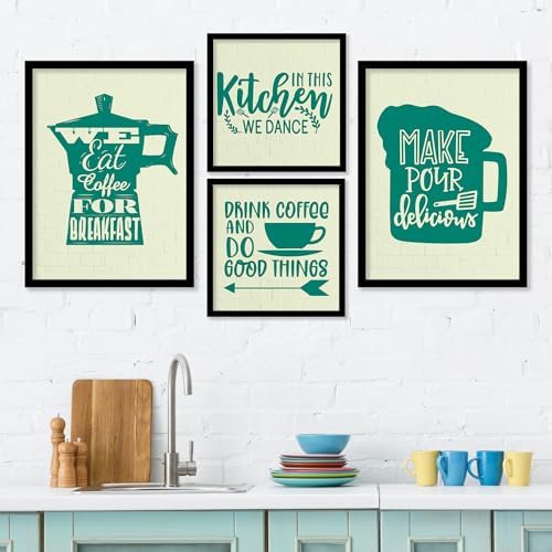 ARTELLY Food Quotes Wall Frames Restaurant Posters for Wall Kitchen