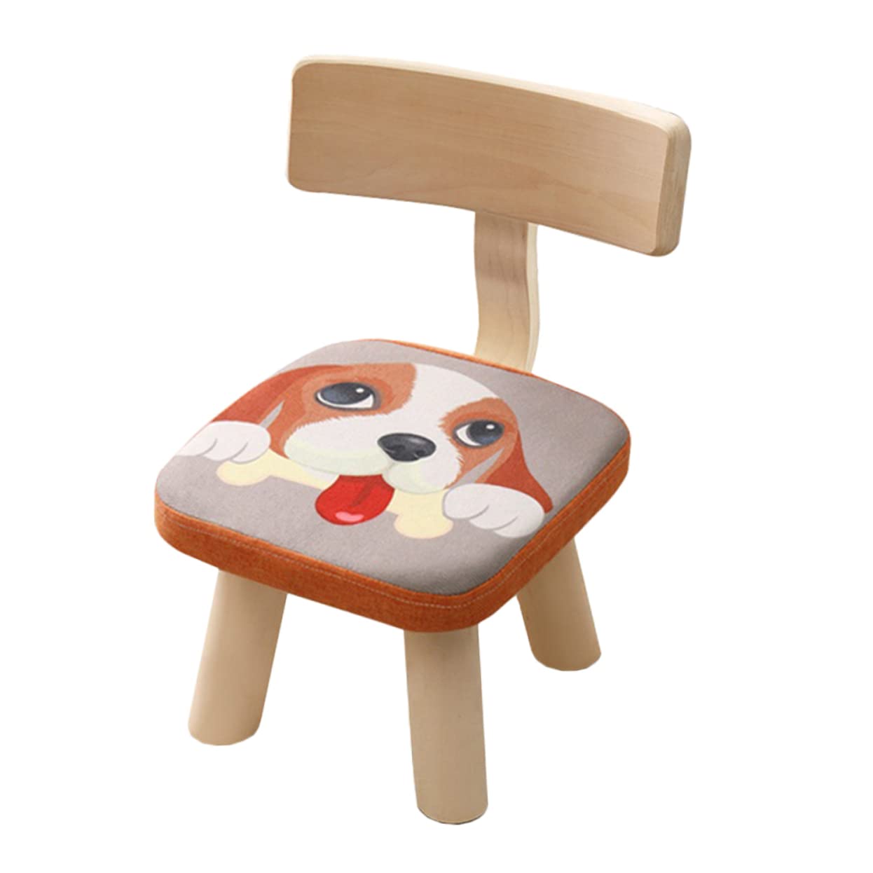 Hemobllo Lovely Boys and Girls Back Stool Children's Wooden Chair Toddlers Backrest Home Goods for Boys and Girls Easy Clean Cover