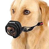 Ajustable: el bucle ajustable puede tener un ajuste rápido para la correa del cuello y la circunferencia del hocico, asegurando que el bozal no es demasiado apretado para evitar que el perro beba, panting y respirar.