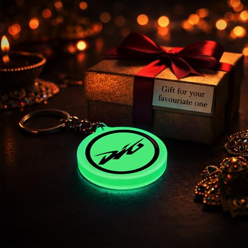 Image of Mi Glow Store Glow in Dark Keychain for Bike Men | Gift for Man | Bike Accessories | Charges in Light Glows in Dark | Key chain for Bike