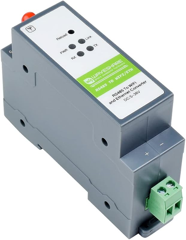 Waveshare RS485 WiFi Ethernet Modbus MQTT Gateway sín szerelésű konverter