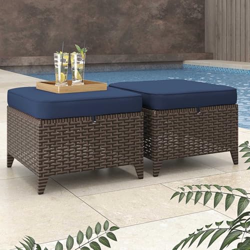 Yokayoay Patio Ottomans 2 Pieces, Outdoor 22