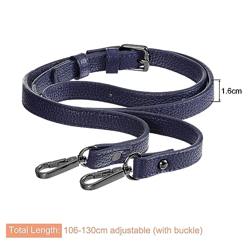 Image of uxcell Purse Strap, Crossbody Strap Leather Adjustable Replacement Shoulder Strap for Women's Crossbody Handbags Bag, 0.6 inch Wide, 41-51 inch Long (Blue)