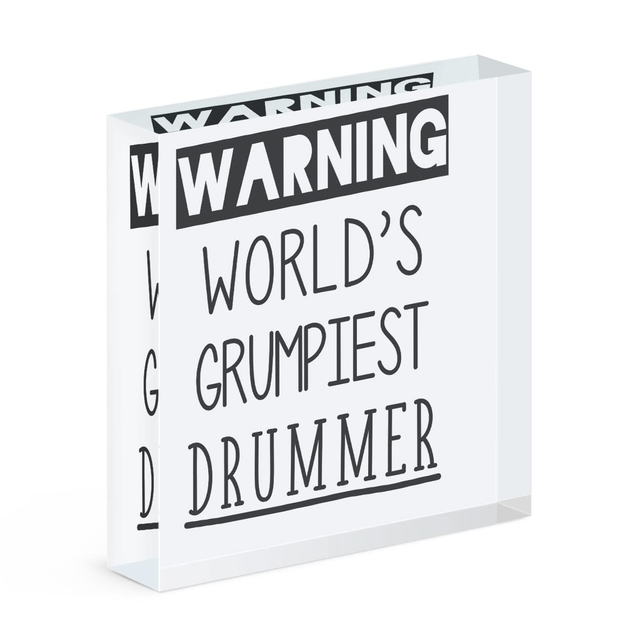 Batteur grincheux bloc acrylique cadre photo compact idée déco bureau musicien