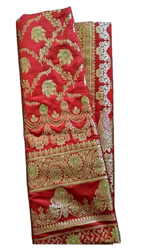Generic red banarasi silk saree in katan silk – image 2