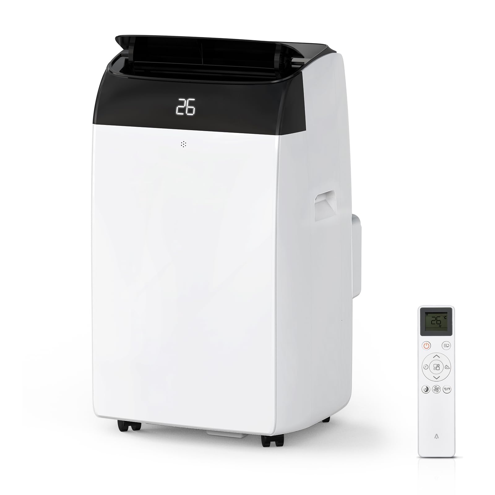 Thaookte White Portable Air Conditioner Silence, Cooling Fan Dehumidifier Mobile Air Conditioning Silent With 24 Hour Timer, Remote Control ＆ 2 Speed Ventilation (10000Btu-A)