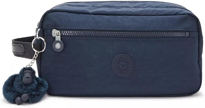 Necessaire Kipling Agot em nylon com divisórias e zíper, Azul Bleu 2