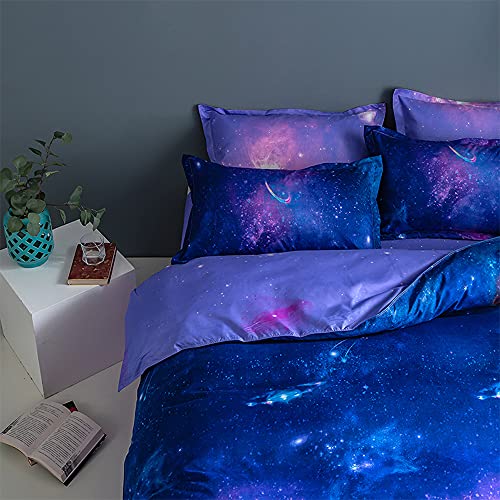Jormey Galaxy Duvet Cover Twin Size Starry Sky Decor Bedspread Cover Outer Space Theme Decor Comforter Cover Teens Kids Boys Quilt Cover 3D Starry Sky Series Bedding Set (Fantasy Starry Sky, Full) #TOP1