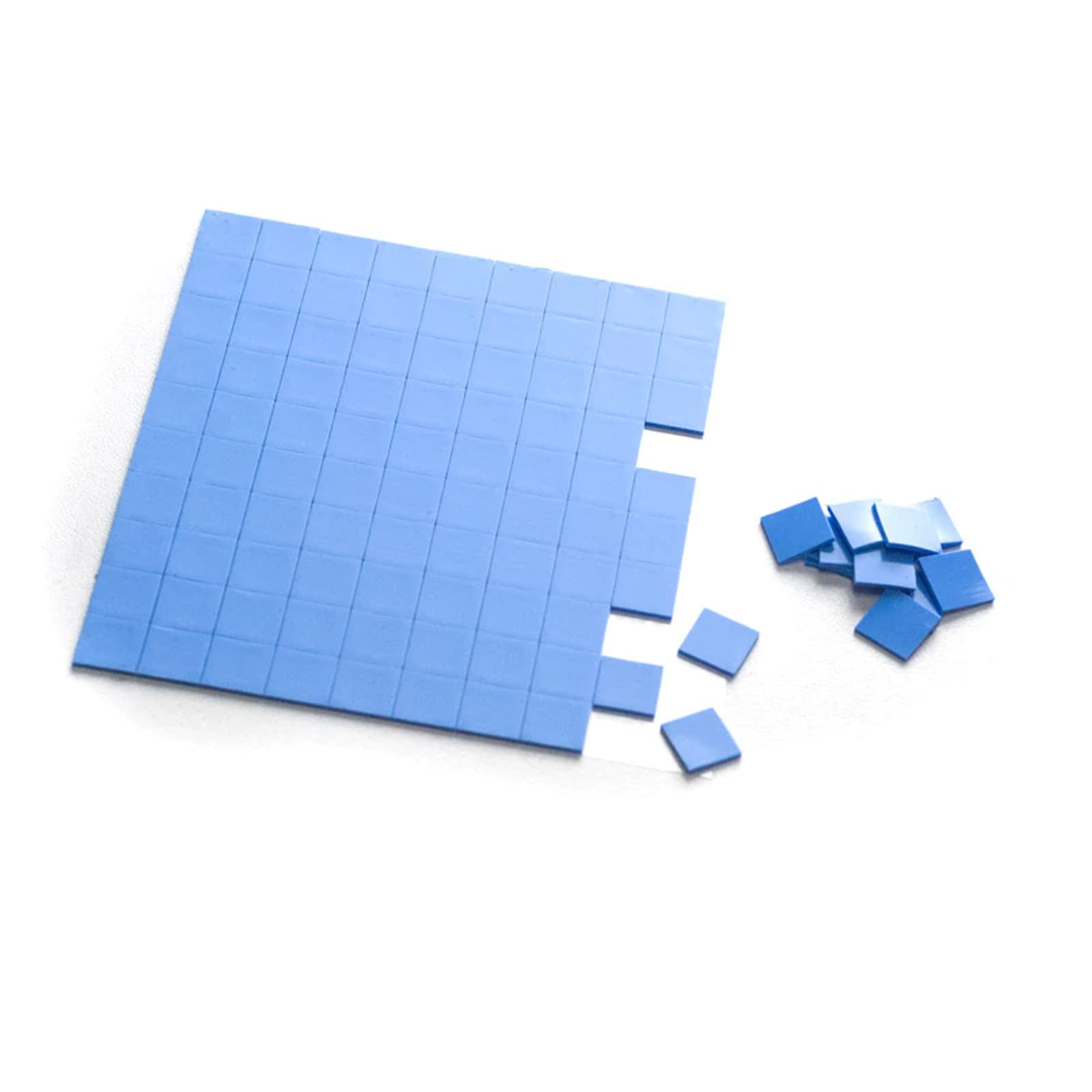 Cooling Thermal Pad, Blue Soft Silicone Thermal Conductive Pads Heatsink IC Chipset Fit for Northbridge SSD CPU GPU LED Cooling Soft insulating gasket silicone thermal pad (100pcs 10x10x1mm)