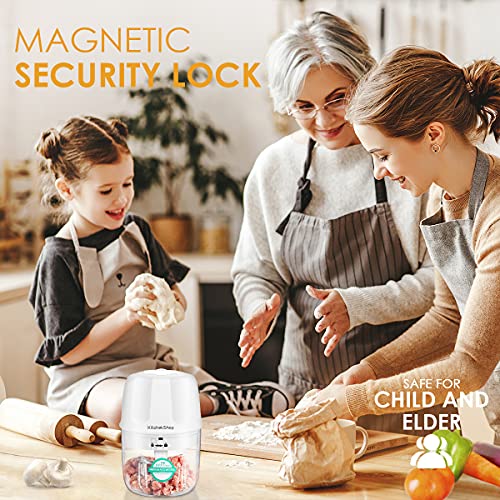 Kitchekshop Electric Garlic Chopper, Portable Cordless Mini Food Processor, Rechargeable Vegetable Chopper Blender For Nuts Chili Onion Minced Meat And Spices Bpa-Free(White) #TOP5
