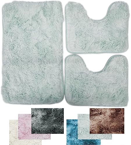 Luga Set 3 pz Tappetini TAPPETO da bagno