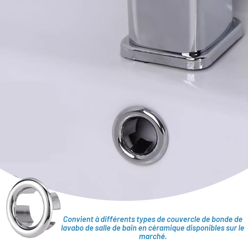 Anneau de Débordement d'Évier 6 Pcs pour Cuisine et Bain