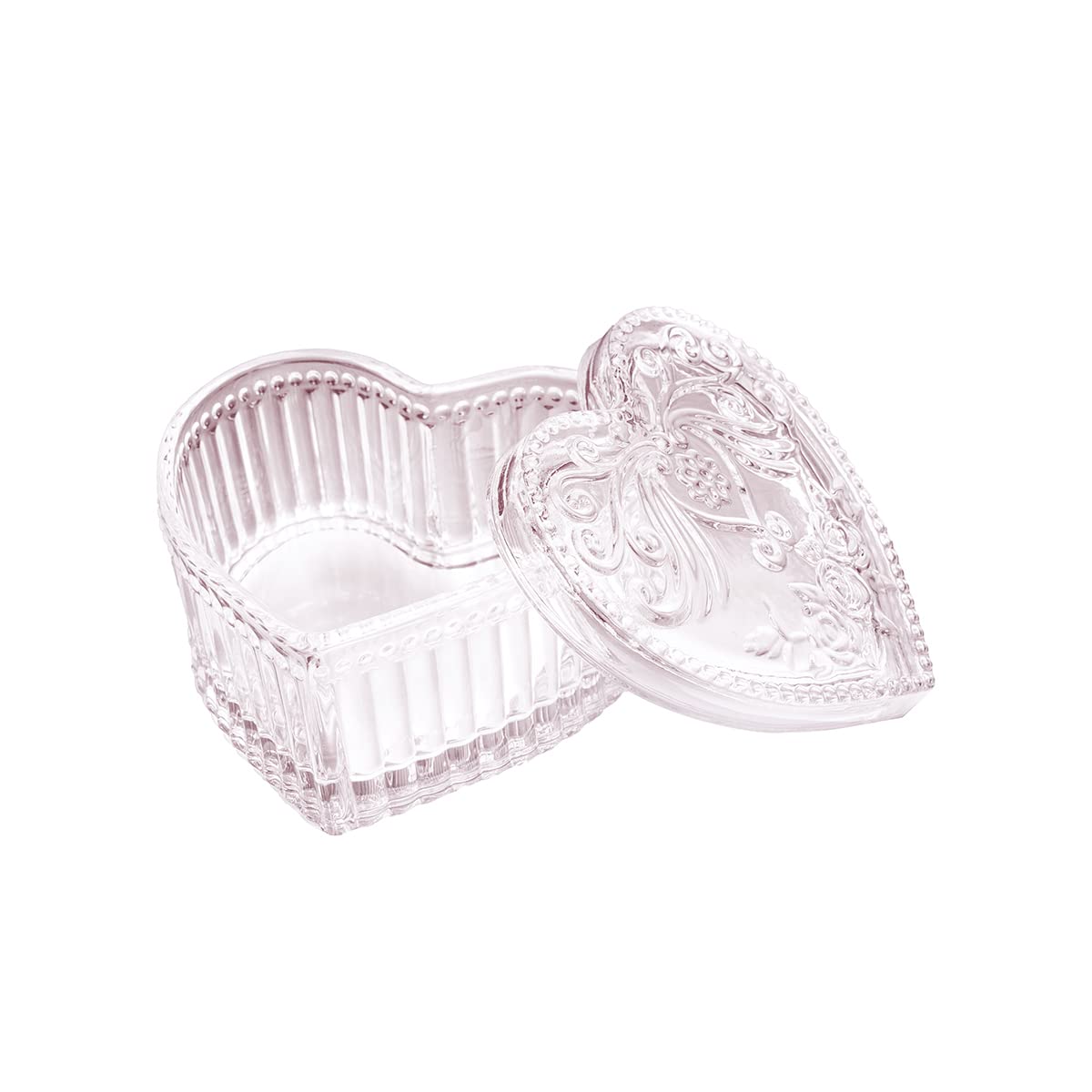 Boîte à bonbons en verre rose pour une décoration de table de mariage romantique et douce