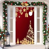 Bannière Porte Noël Bonhomme De Neige - 90x200 Cm - Tissu Polyester Pour Décoration Extérieure