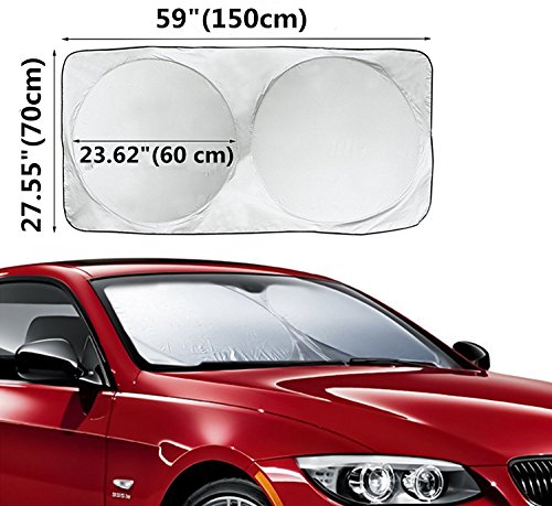 WildAuto Pare-Soleil pour Pare-Brise Avant Couverture Pare-Brise Voiture Repliable Anti-Neige, Soleil et Rayons UV, Maintient Froid Votre SUV, Voiture ou Camion (70cm*150cm)