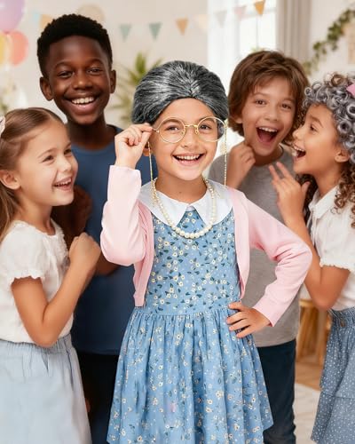 Disfraz de Abuela para Niñas Talla 110 Azul miniatura 6