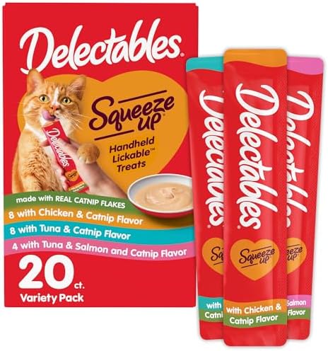 Delectables Squeeze Up Catnip Variety Pack, Creamy Squeezable Pur...