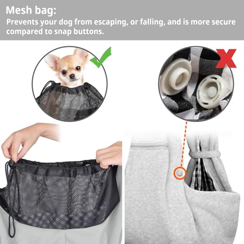CUBY Dog and Cat Sling Carrier – Hands Free Reversible Pet Papoose Bag - Soft Pouch and Tote Design