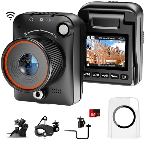 GOWWPUN Time Lapse Camera WiFi Construction Outdoor,4k Timelapse Video Camera Captures Plant Growth,City Traffic,Gifts Idea,Nature,Weather Records,110°Angle View,6 Months Battery Life,Include TF Card