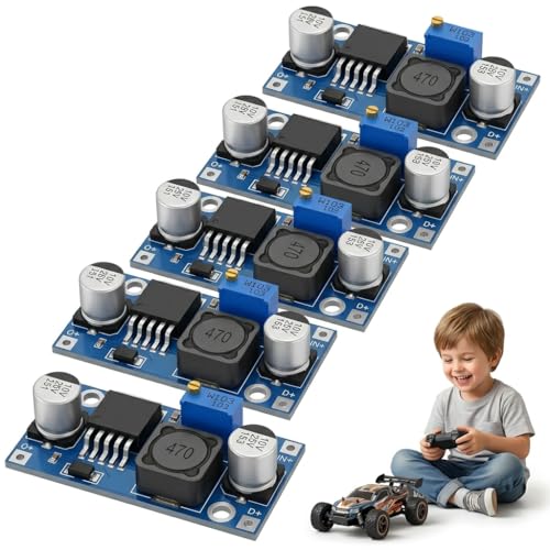 5 Piezas Convertidor DC DC Step Down LM2596 Módulo Regulador de Voltaje Ajustable 3.2V 40V a 1.25V 35V Step Down Fuente de Alimentación para Arduino Fuente de Alimentación DIY Electrónica