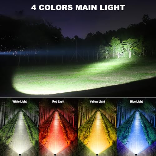 Rechargeable Spotlight, 99000 Lumens Super Bright Led Spotlights Flashlight with Cob Light, 10000ɱAh Spot Lights, Handheld Spotlight for Hunting Boating Outdoor, Long Runtime
