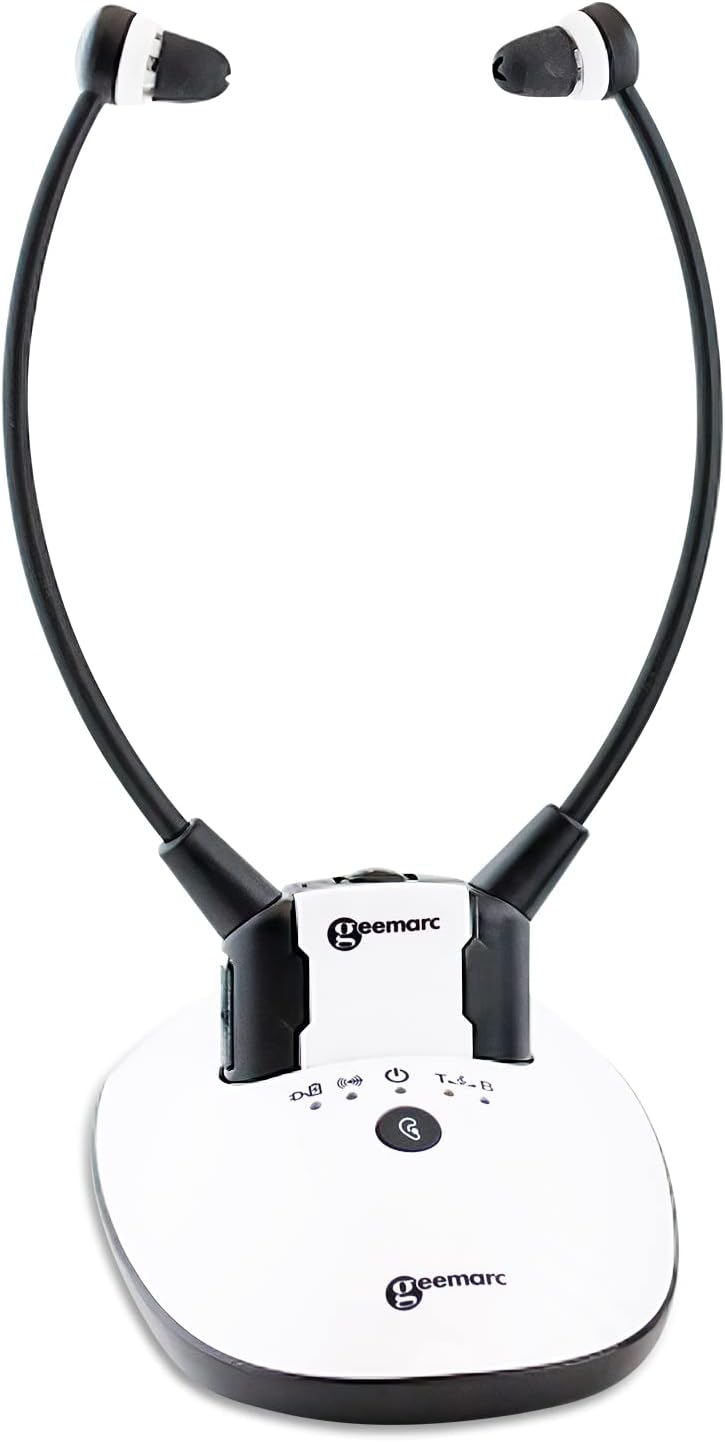 Sonic Alert CL7350 Opti Wireless Stethoscope Amplified RF Stereo TV Listening Headphones System | Amplify Your Hearing for TV, Cell Phone, Computer, Tablet + More | 300’ Outdoor & 80’ Indoor Range