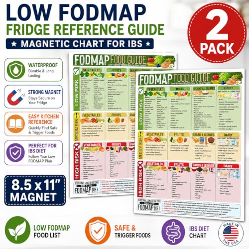 Image of Lone Star Art FODMAP Food Guide - IBS-Friendly Diet Poster & Chart, Safe Foods List, Digestive Health Guide, Dietary Restriction Nutrition Reference (Magnetic Sheet Poster 2 Pack, 8.5 inch x 11 inch)