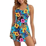 Generisch Vestido de baño con fruncido, amarillo, S