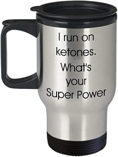 Funny Gift Keto Coffee Mug - Ketones What's your - Novelty Unique Funny Stainless Steel Cup Present Idea for Ketogenic Diet Enthusiasts 51886