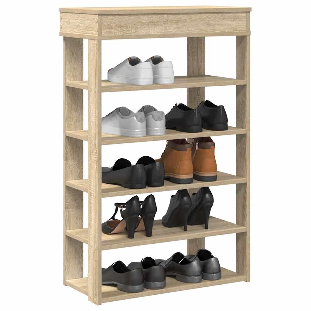 Regał na buty, dąb Sonoma, materiał drewnopochodny, 60 x 30 x 98 cm, wąska, zamknięta szafka na buty z miejscem do przechowywania, organizer do korytarza, przedpokoju, sypialni, porządek i