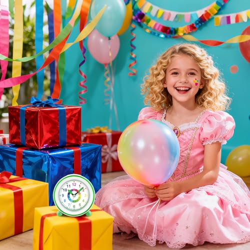 DTKID Réveil Enfant Silencieux, Veilleuse, Snooze, (Vert) – vue 7