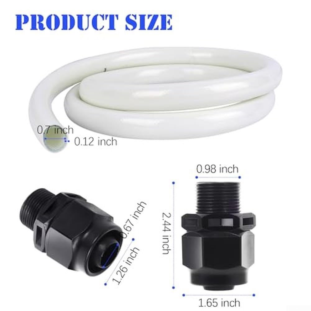 Booster-Pumpen-Schlauch-Set 353020, Ersatz, 1,8 m, PVC, mit Adaptern für Poolreiniger-Druckseitensysteme, Weiß
