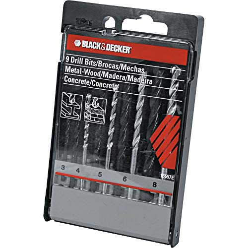 BLACK+DECKER Jogo de Brocas com 9 Peças 15557E
