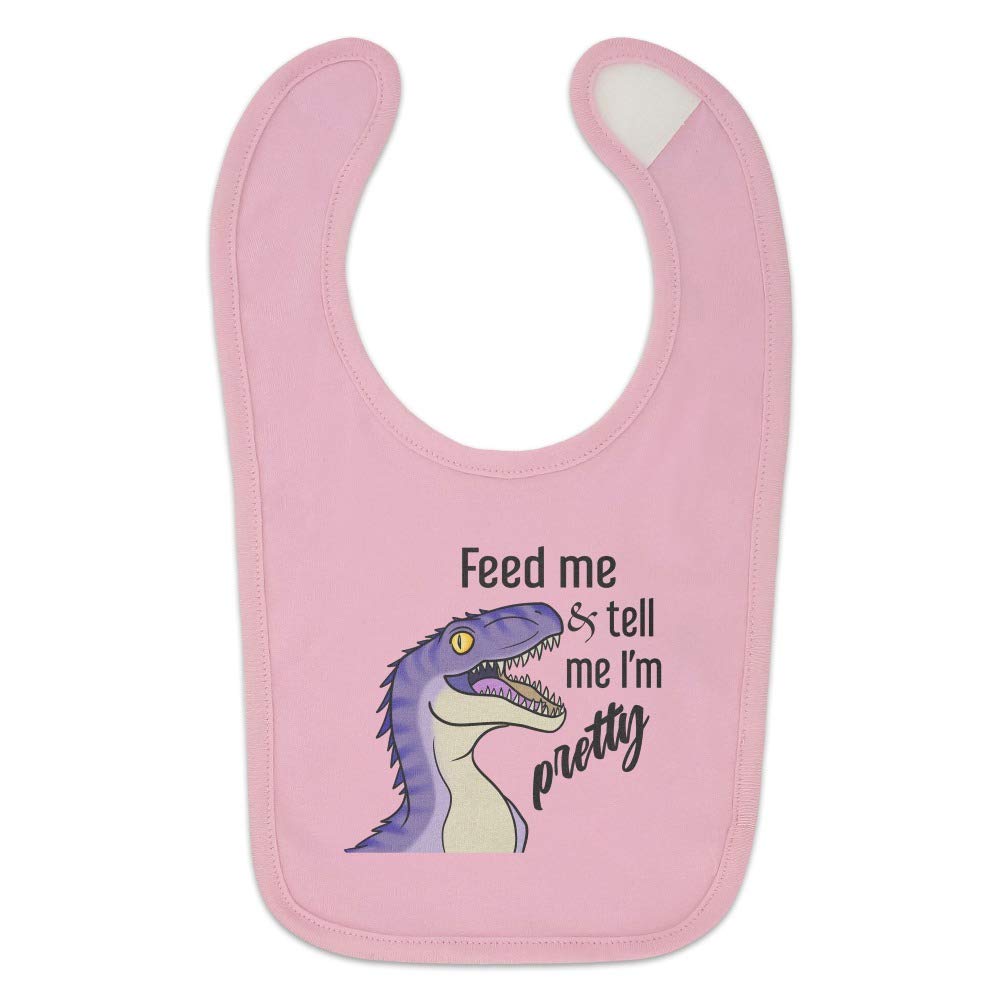 GRAPHICS & MORE Velociraptor Feed Me and Tell Me I'm Pretty Dinosaur Funny Baby Bib