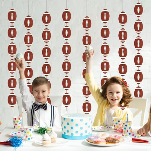 8 Pack Football Party Banners Decorations Garland Kit - Football Party Hanging Swirl Backdrop Paper Cutouts for Sport Theme Birthday Party Home Locker Classroom Decor Favor Supplies - Image 6