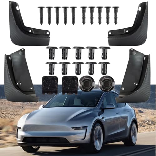 Guardabarros de coche para Tesla Model Y Juniper 2025 kit de 4 piezas sin perforación 5