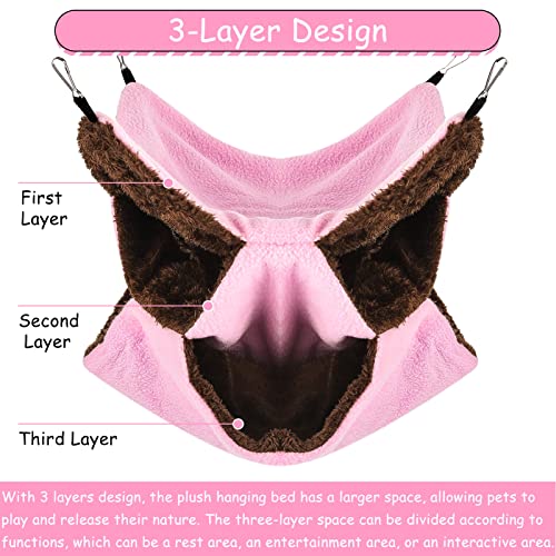 image for XINRUI 3 Tier Ferret Rat Hammock,Guinea Pig Cage Accessories,11.8x11.8