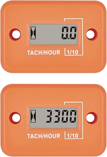 2 Pieces Runleader Digital Mini Tach Hour Meter,TOT Hours Accumulate,Real-time R