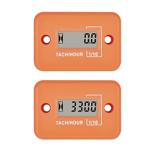 Runleader - 2 medidores digitales de horas de tacón, horas TOT acumuladas, pantalla RPM en tiempo real, operación de batería para cortacésped ZTR,