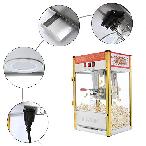 image for ROVSUN Popcorn Machine Movie Theater Style with 8 Ounce Kettle Makes U