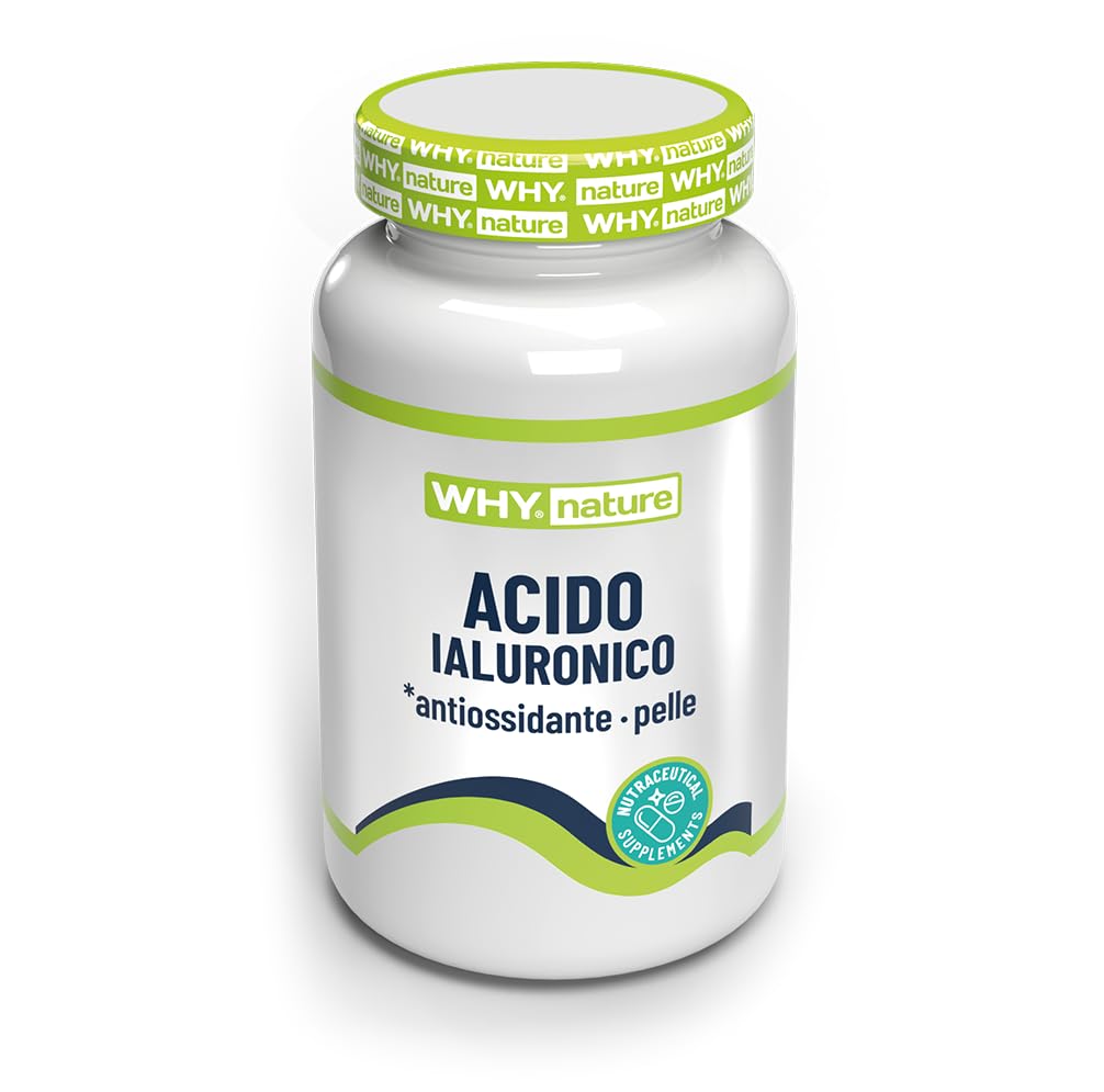 WHY NATURE ACIDO IALURONICO - Acido Ialuronico e Vitamina C - Integratori Alimentari con Estratto di Acerola ad Azione Antiossidante - Senza Glutine - 30 cpr