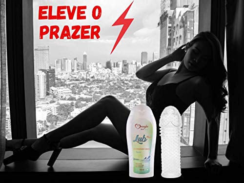 Kit Erótico Capa Peniana Expansiva 15cm Lubrificante A Base De Água Sensações P/Ela