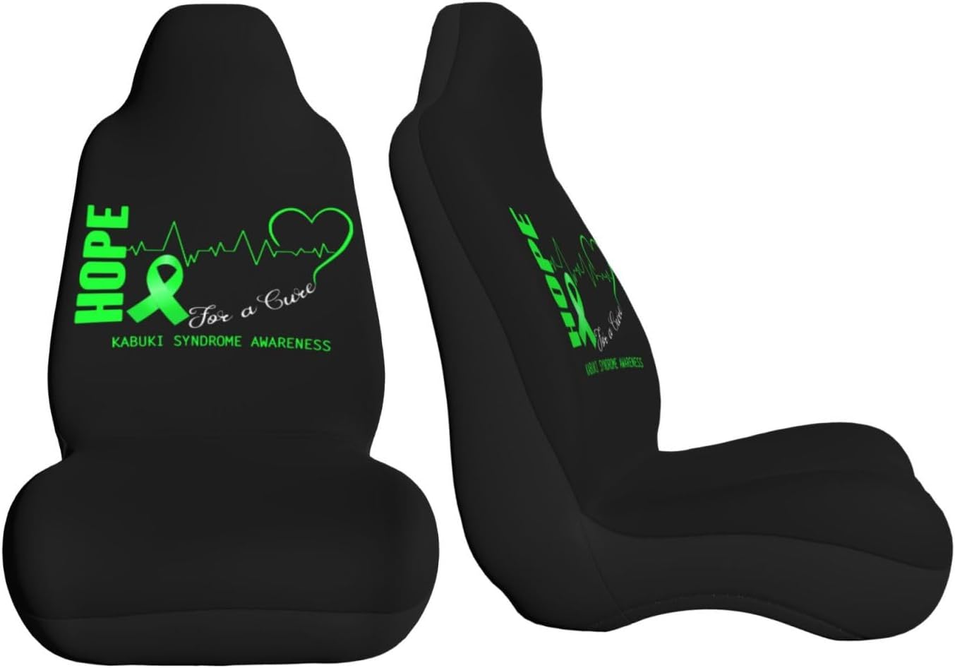 Hope for A Cure Kabuki Syndrome Awareness Car Seat Covers Front Seat Covers Protector Car Interior Decor Set of 2 Fit Most Car Seat Covers for Car SUV Truck Sedan