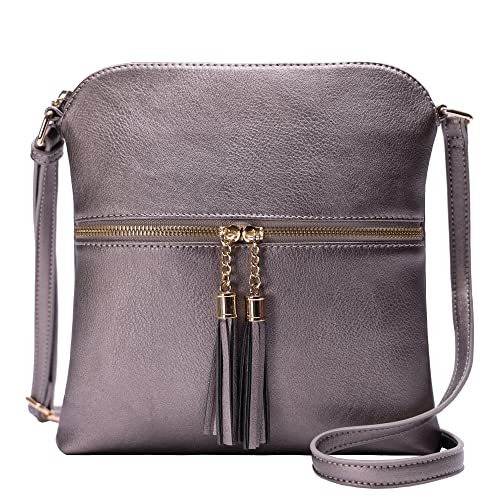 Image of Solene Womens Lightweight Medium Crossbody Purse with Tassel, Perfect Size Crossbody Bags for Daily Use, travel