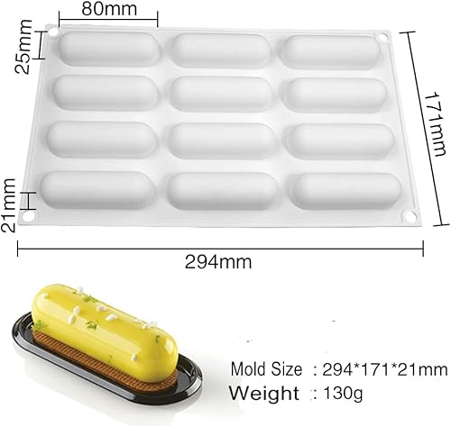 Miniatura 3 de Molde ovalado de silicona para galletas, moldes de silicona antiadherentes, moldes de chocolate para chocolate, cupcakes, dulces, pudín de mini
