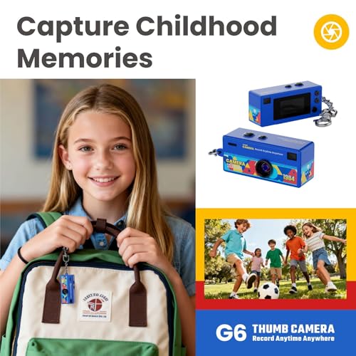 Image of Jumbao G6 Keychain Digital Camera - Mini Digicam with 1080P Video & 0.96 inch LCD Screen, Retro Film Simulation Style, 130 Wide Angle Bag Charm Camera for Beginners Teens and Adults (Transparent)