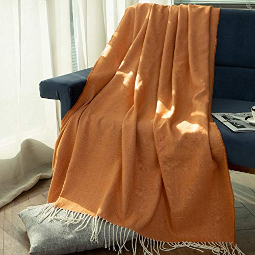 Sylanfia Manta de Tiro Suave borlas, Manta acogedora con Flecos, Funda Suave para Colcha, sofá, Bufanda para sofá, 152x130cm Cover