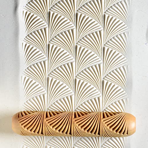 MKM Pottery Tools Wood Big Hand Rollers BHR-69 Nouveau Ginkgo