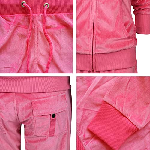 Image of Velour Tracksuit Womens 2 Pieces Joggers Outfits Jogging Sweatsuits Set Soft Sports Sweat Suits Pants