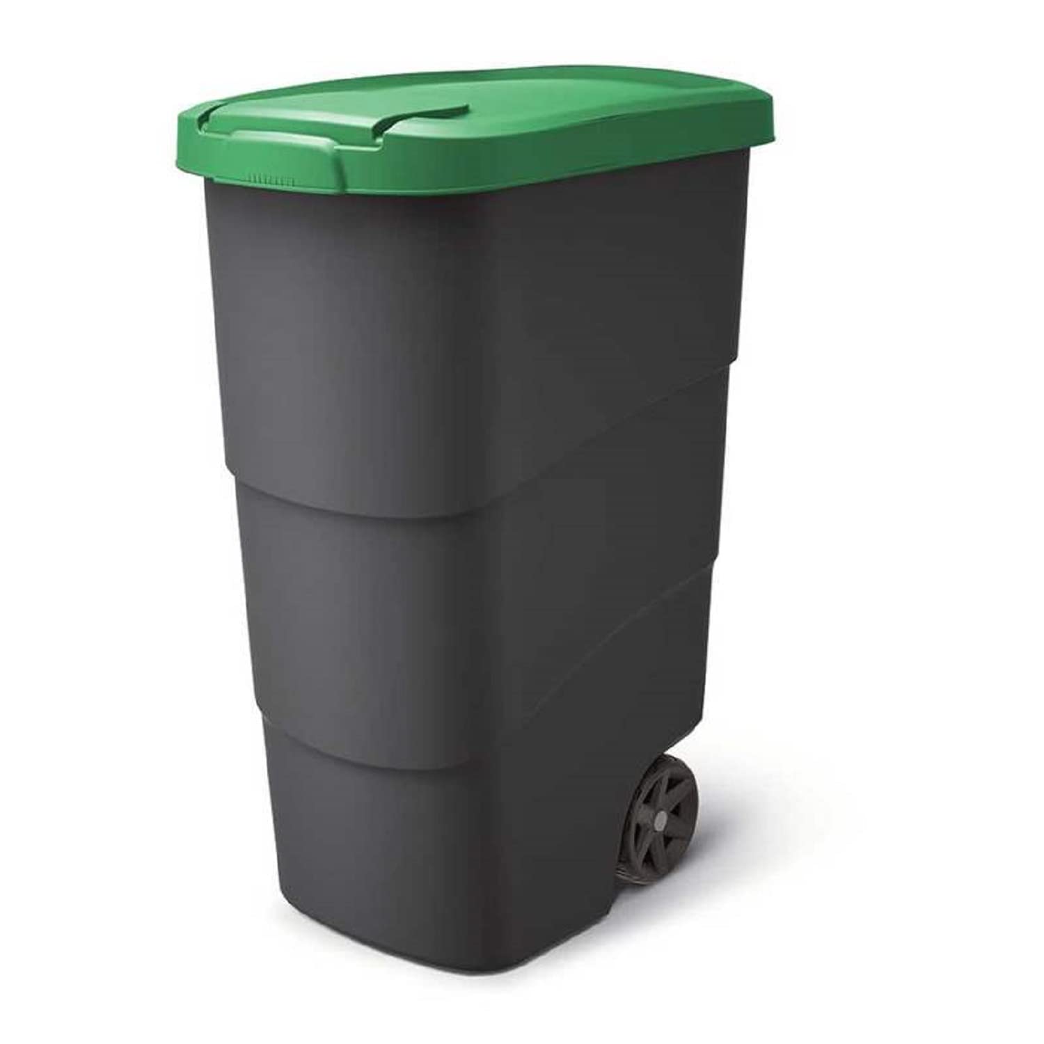 Prosperplast Wheeler - Cubo de basura universal (90 L, con ruedas y tapa), color verde